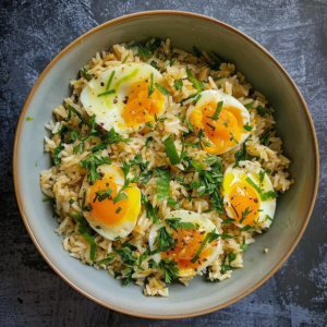 Half Boiled Egg Mixed Fried Rice